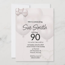 90th Birthday Invitation