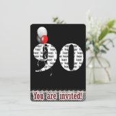 90th Birthday Invitation Kaart (Staand voorkant)