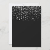 90th Birthday Invitation Silver Glitter Kaart (Achterkant)
