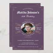 90th Birthday  Lavender Aangepaste foto Kaart (Voorkant / Achterkant)