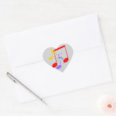 90th Birthday Music Notes  Heart Sticker (Envelop)