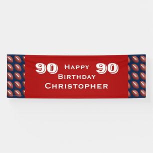90th Birthday Party Football Banner, volwassene Spandoek