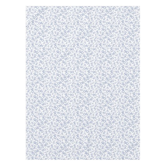 90th Birthday Party Number Pattern Blue and White Tafelkleed (Voorkant)
