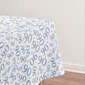 90th Birthday Party Number Pattern Blue and White Tafelkleed (Voorbeeld)