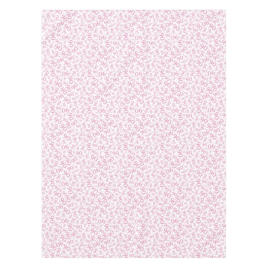 90th Birthday Party Number Pattern Pink and White Tafelkleed (Voorkant)