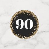 90th birthday Photos Gold Confetti (Petit recto)