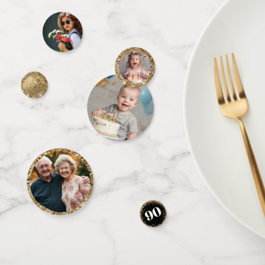 90th birthday Photos Gold Confetti (Groupe)