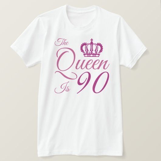 90th Birthday Queen T-shirt (Design voorkant)