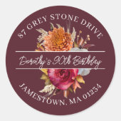 90th Birthday Return Address Label (Voorkant)