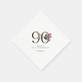 90th Birthday Simple Elegant Tropical Invitation Servet (Hoek)