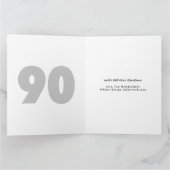 90th Number Photo Collage, aangepaste naam, groet Kaart (Binnen)