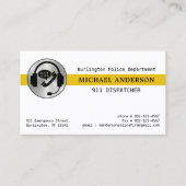 911 Dispatcher Custom Logo Thin Gold Line QR-code Visitekaartje (Voorkant)