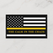 911 Dispatcher Custom Thin Gold Line Logo Visitekaartje (Achterkant)