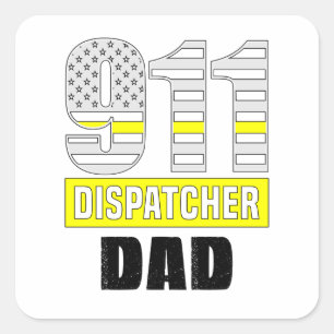 911 Dispatcher Dad, Cool Dispatcher Vierkante Sticker