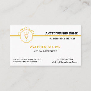 911 Dispatcher Dunne Gouden Lijn Strepen Vlag Visitekaartje