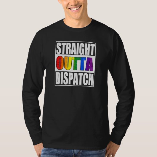 911 Dispatcher Gay Pride LGBTQIA Thin Gold Line T-shirt (Voorkant)