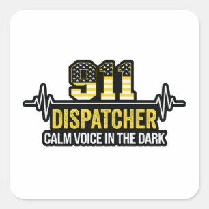 911 Dispatcher Kalme stem in het donker Vierkante Sticker