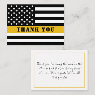 911 Dispatcher Thin Gold Line Flag Appreciation Notitiekaartje