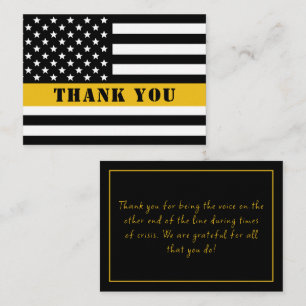 911 Dispatcher Thin Gold Line Flag Appreciation Notitiekaartje