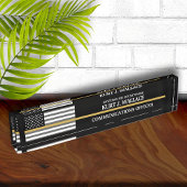 911 Dispatcher Thin Gold Line Flag Desk Nom Plaque