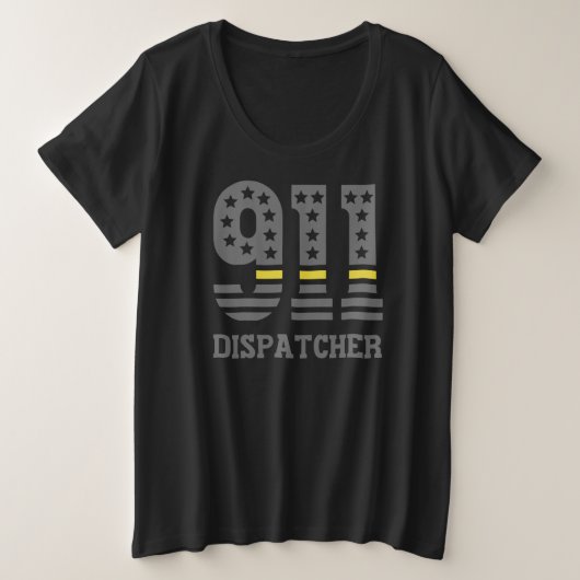 911 Dispatcher USA Drapeau mince ligne jaune Urgen (Design devant)