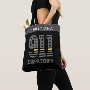 911 Dispatcher USA Flag Thin Yellow Line Emergency Draagtas
