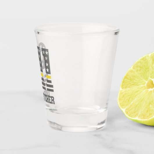 911 Dispatcher USA Flag Thin Yellow Line Emergency Shot Glas (Rechts)