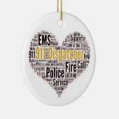 911 Dispatcher Word Cloud Ceramic Ornament (Rechts)