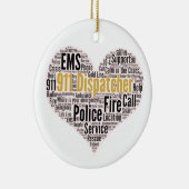 911 Dispatcher Word Cloud Keramisch Ornament (Rechts)