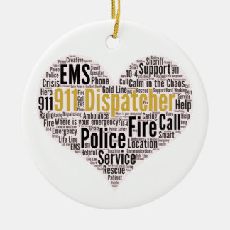 911 Dispatcher Word Cloud Keramisch Ornament