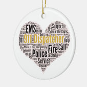 911 Dispatcher Word Cloud Keramisch Ornament (Links)