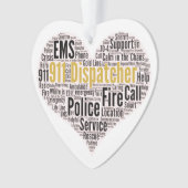 911 Dispatcher Word Cloud Ornament (voorkant)