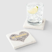 911 Dispatcher Word Cloud Stenen Onderzetter (Zijkant)