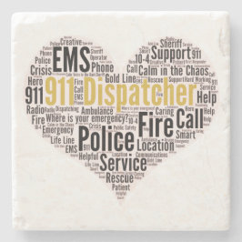 911 Dispatcher Word Cloud Stenen Onderzetter