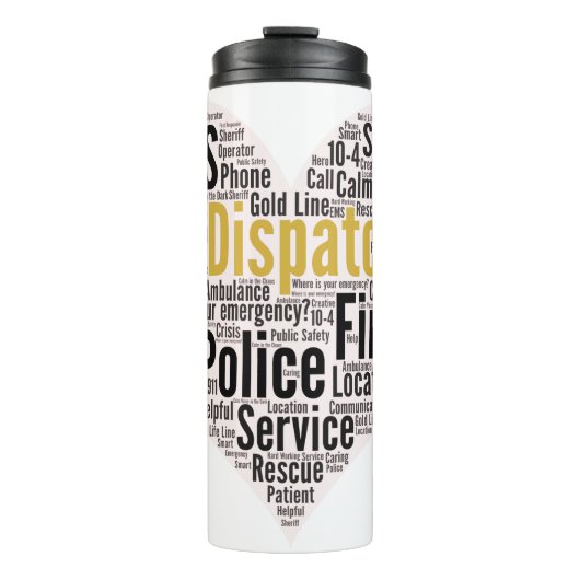 911 Dispatcher Word Cloud Thermosbeker (Voorkant)