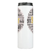 911 Dispatcher Word Cloud Thermosbeker (Achterkant)