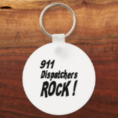 911 Dispatchers Rock! Button Sleutelhanger (Voorkant)