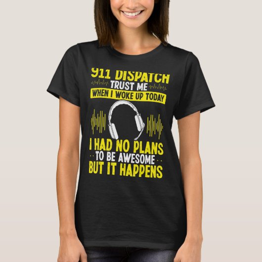 911 Hoofdtelefoon Verzendbedieningspersoneel polit T-shirt (Voorkant)