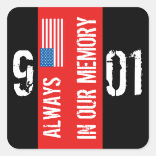 911 Memorial Zwarte Rode Sticker