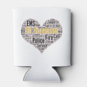 911 Mok van de Dispatcher Word Cloud Coffee Blikjeskoeler (Achterkant)