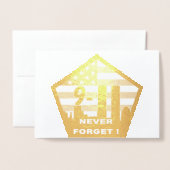 911 n'oubliez jamais la carte de voeux en feuille (Devant avec enveloppe)