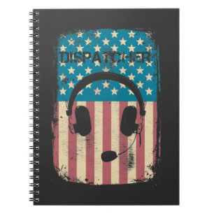 911 Operationele zender Retro American Flag Notitieboek