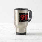 911" qui Ya allant appeler ?" Tasse de voyage (Devant droit)