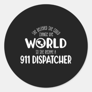 911 Verzender, Responder, Politie, dunne blauwe li Ronde Sticker