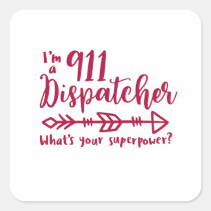 911 Verzender, Responder, Politie, dunne blauwe li Vierkante Sticker