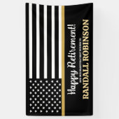 911 Verzender Thin Gold Line Happy Retirement Spandoek (Verticaal)