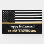 911 Verzender Thin Gold Line Happy Retirement Spandoek (Horizontaal)