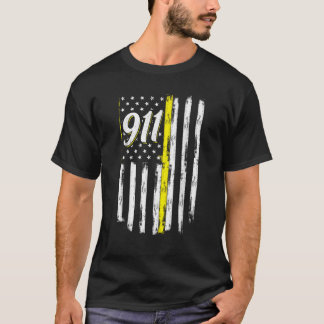911 Verzender Thin Yellow Line Police USA Vlag T-shirt