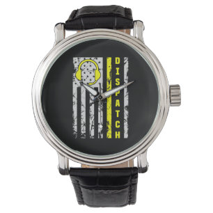 911 Verzendverlener Thin Gold Line Dispatcher Horloge