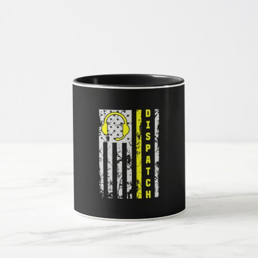 911 Verzendverlener Thin Gold Line Dispatcher Mok (Midden)